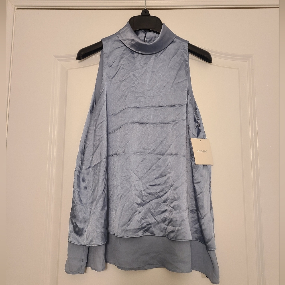Ellen Tracy Blue Sleeveless Women's Top Size Small